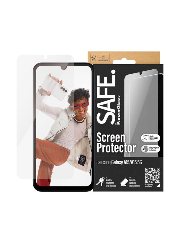 SAFE by PanzerGlass Screen Protector by Samsung Galaxy A15 | A15 5G | Ultra-Wide Fit w. EasyAligner