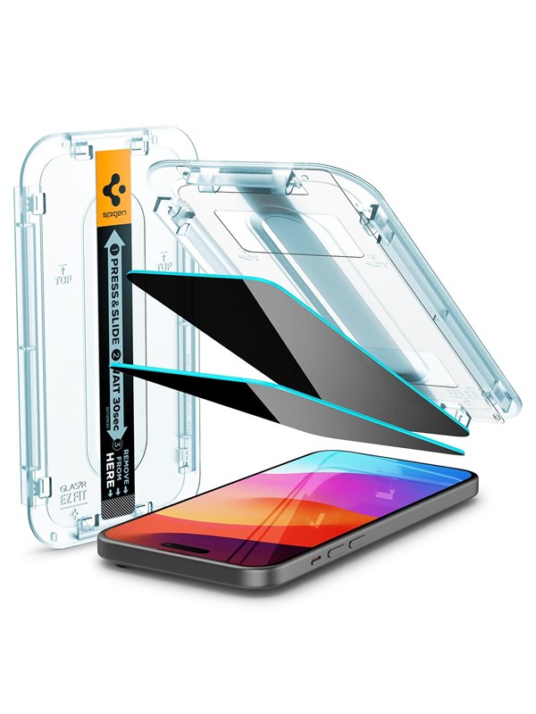 Spigen Glass tR EZ Fit (Privacy) 2 Pack - transparency - iPhone 16/15 Plus