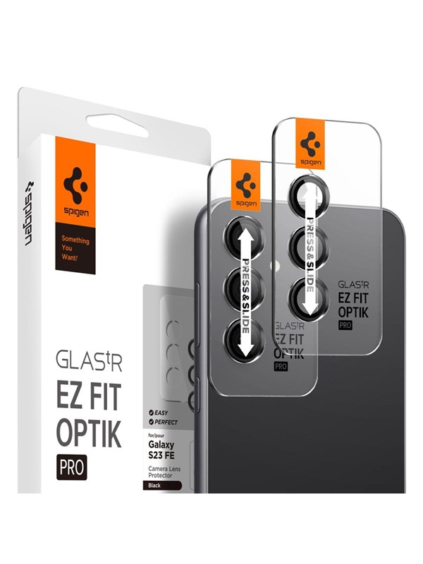 Spigen Glass tR EZ Fit Optik Pro Black 2 Pack - Samsung Galaxy S23 FE