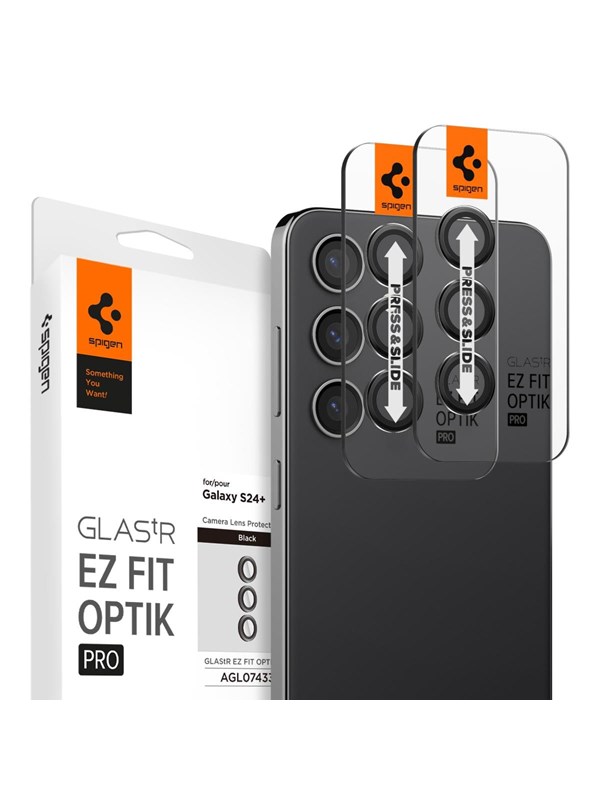 Spigen Glass Tr Ez Fit Optik Pro 2 Pack Black Samsung Galaxy S24