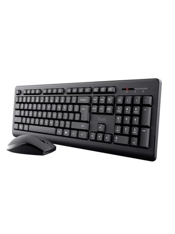 Trust Primo Wireless Deskset Nordic - Tastatur & Mus set - Nordisk - Svart