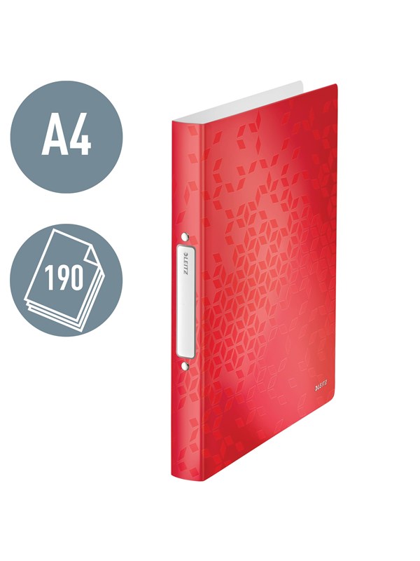 Produktfoto för LEITZ WOW ringpärm 2-ringpärm röd 3,2 cm DIN A4 (42570026)