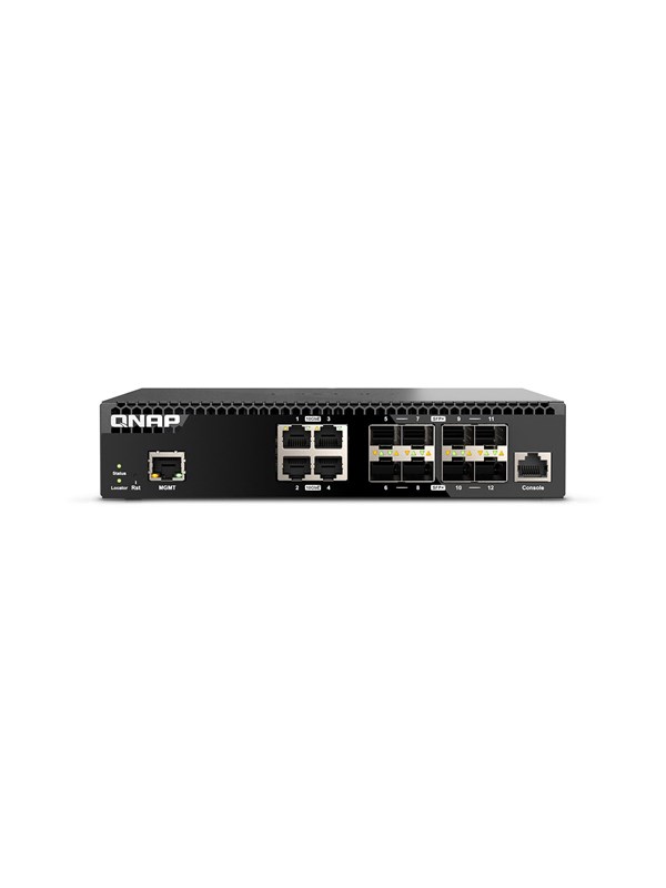 QNAP QSW-M3212R-8S4T Half-width Rackmount Full 10GbE L2 managed switch (8x 10GbE SFP+ / 4x 10GbE RJ45)