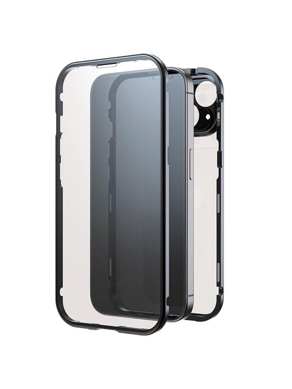 BLACK ROCK Phone Case 360° Glass Transp/Black - iPhone 15