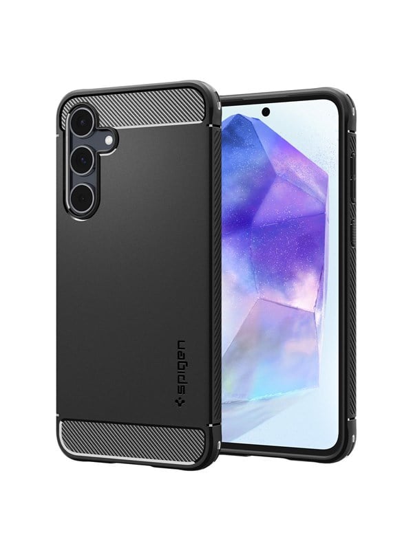 Spigen Rugged Armor - matte black - Samsung Galaxy A55