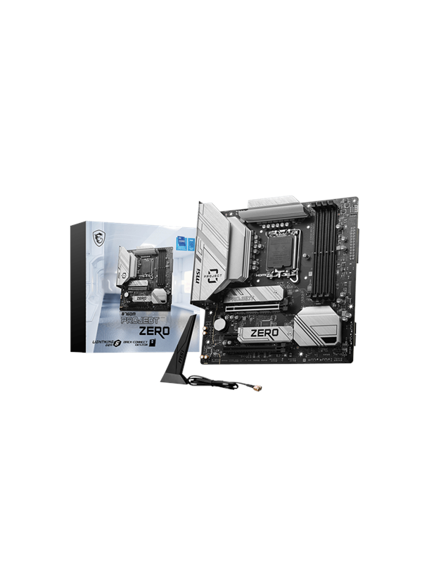 Msi B760m Project Zero Moderkort Intel B760 Intel Lga1700 Socket Ddr5 Ram Atx