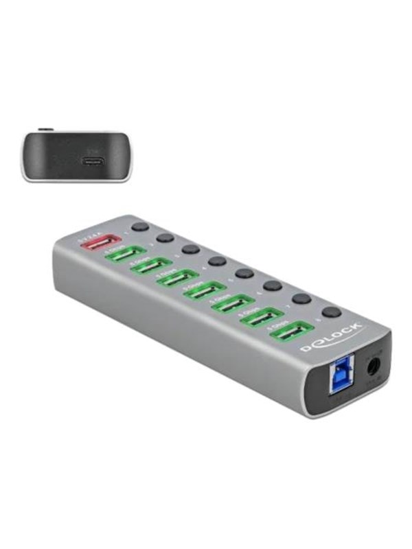 DeLOCK - hub - 7 ports USB Hub - USB 3.1 - 7 porte - Silver