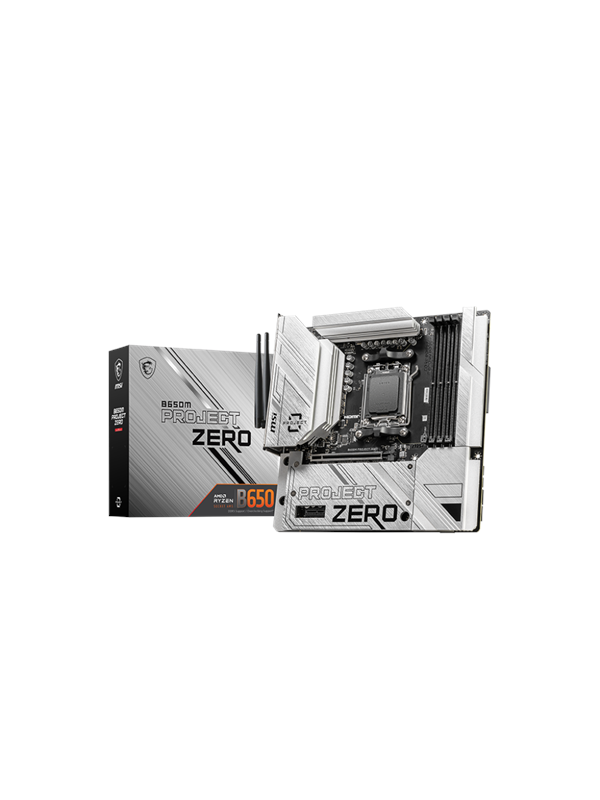 Msi B650m Project Zero Moderkort Amd B650 Amd Am5 Socket Ddr5 Ram Micro Atx Btf Standard