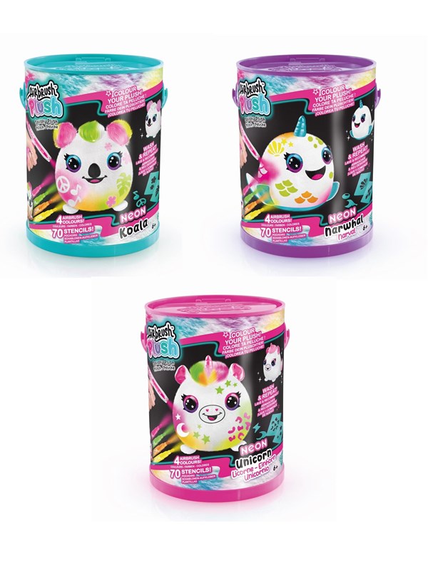 Airbrush Plush Neon Squish Pals Målarhinkar