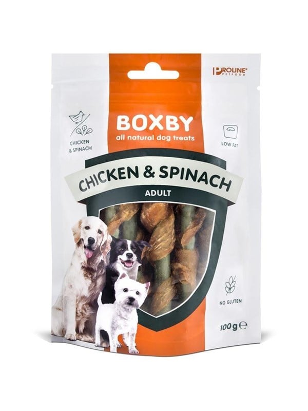BOXBY Chicken & Spinach 100g.