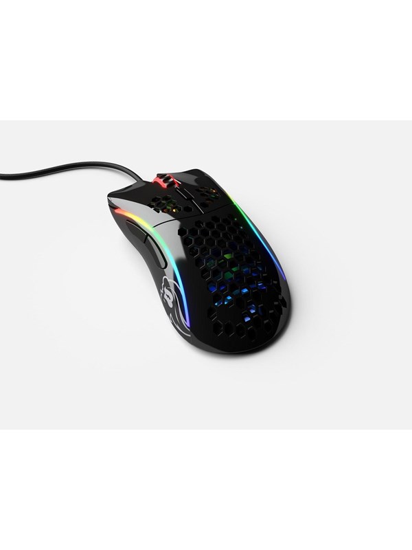 Glorious Model D- (Small) - Glossy Black - Gamingmus - Optic - 6 knappar - Svart