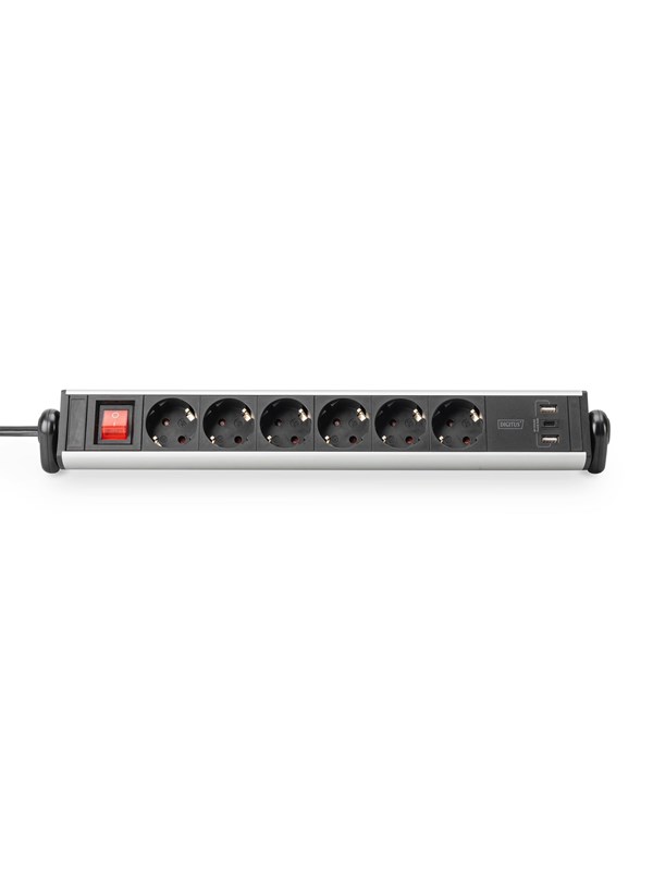 DIGITUS 6-Port Power Strip (with 3x USB Ports)