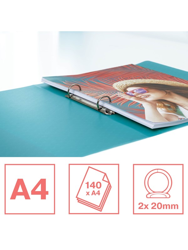 Produktfoto för Esselte Colour'Ice - Ringpärm - för A4 - kapacitet: 140 ark - blå