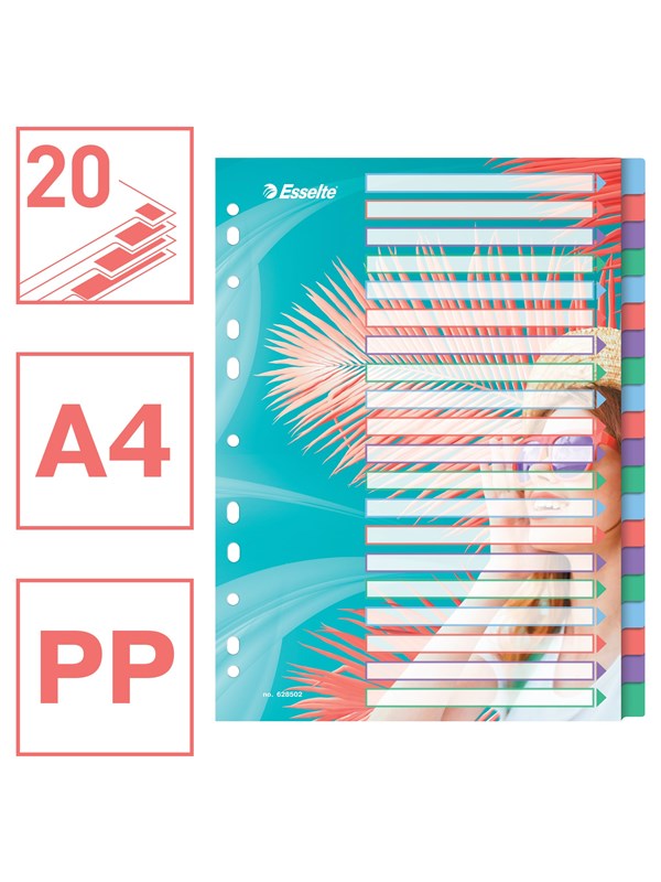 Esselte  Colour'Breeze A4-index 20 flikar, PP