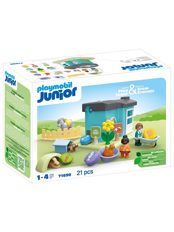 Playmobil 1.2.3 - Junior: Animal Home with Treat Dispenser