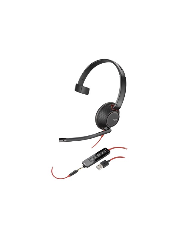 Poly Blackwire 5210 | On Ear Headset | Microphone | Active Noisereduction