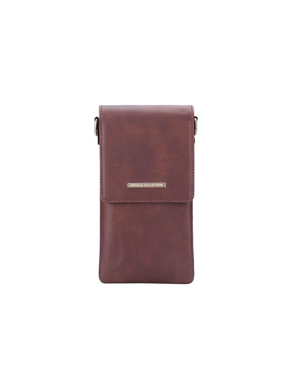 ONSALA Mobile Bag with Neckstrap Brown Universal up to 6.7"