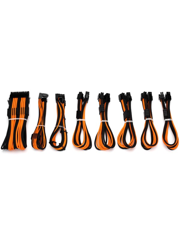 DUTZO Sleeved ström förlängningskabel Pro kit – Svart / Orange