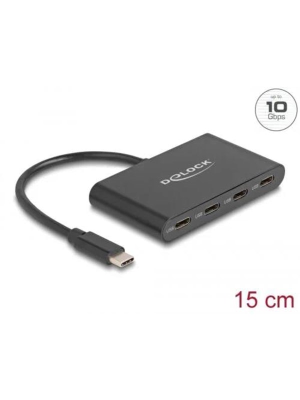 DeLOCK - Hub - 10 Gbps - 4 Ports USB Hub - 4 porte - Svart
