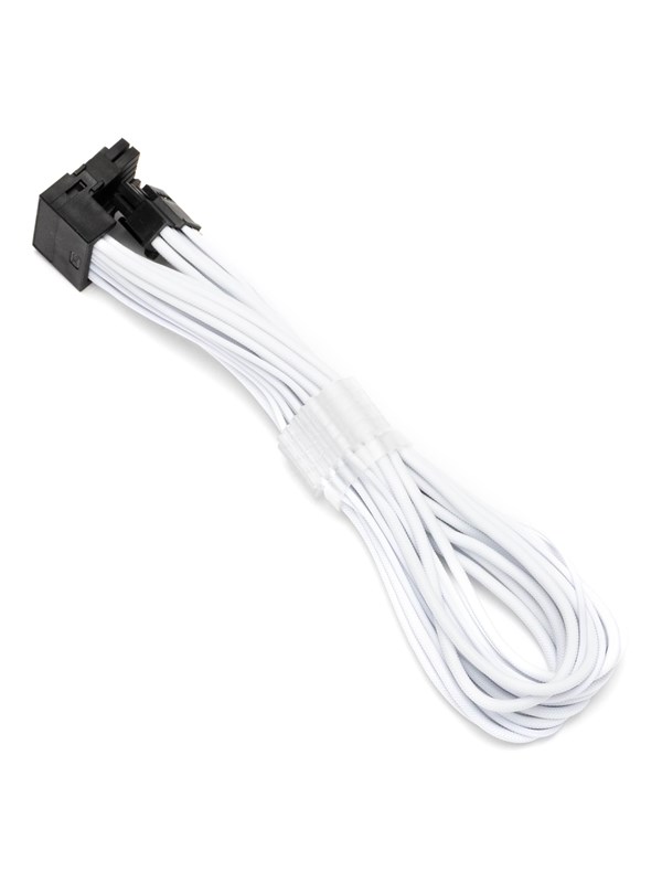 DUTZO Sleeved PCI-E 12V-2×6 förlängningskabel – lock pin down – Vit