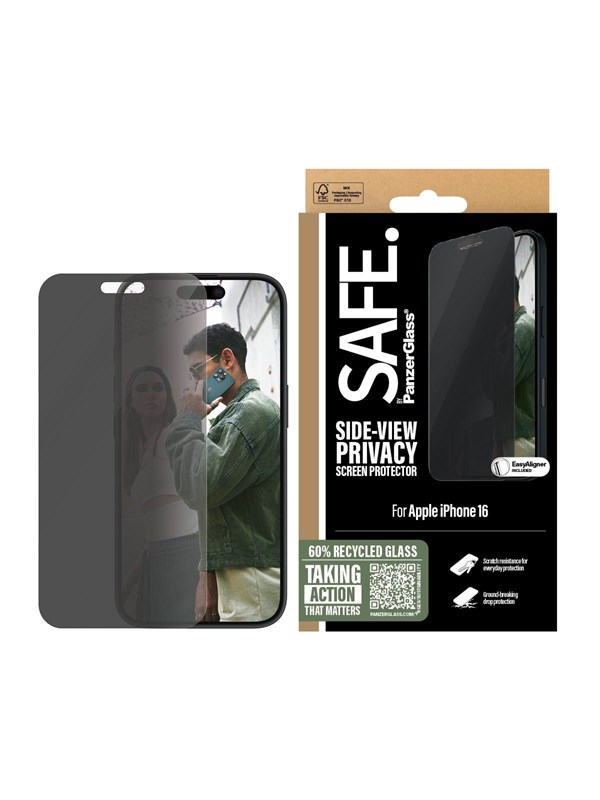 SAFE by PanzerGlass Privacy Screen Protector iPhone 16 | Ultra-Wide Fit