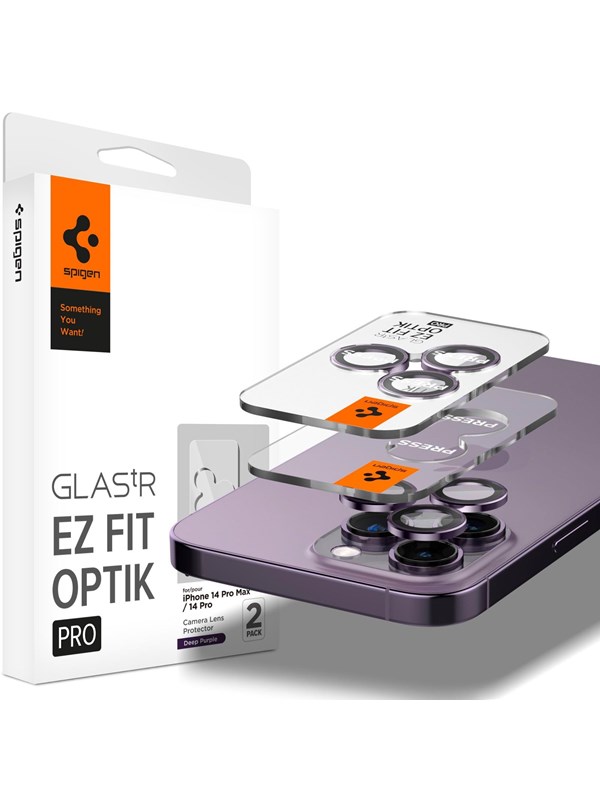 Spigen Glass EZ Fit Optik Pro 2 Pack - deep purple - iPhone 14 Pro/iPhone 14 Pro Max