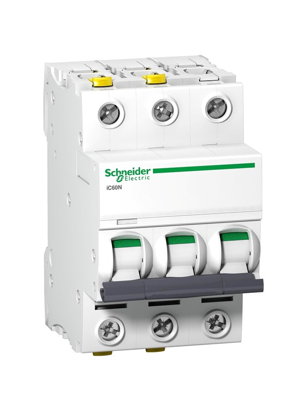 Schneider Electric Acti9 iC60N 3P 6A Double terminal B-characteristic 6/10kA 230V Width 54mm