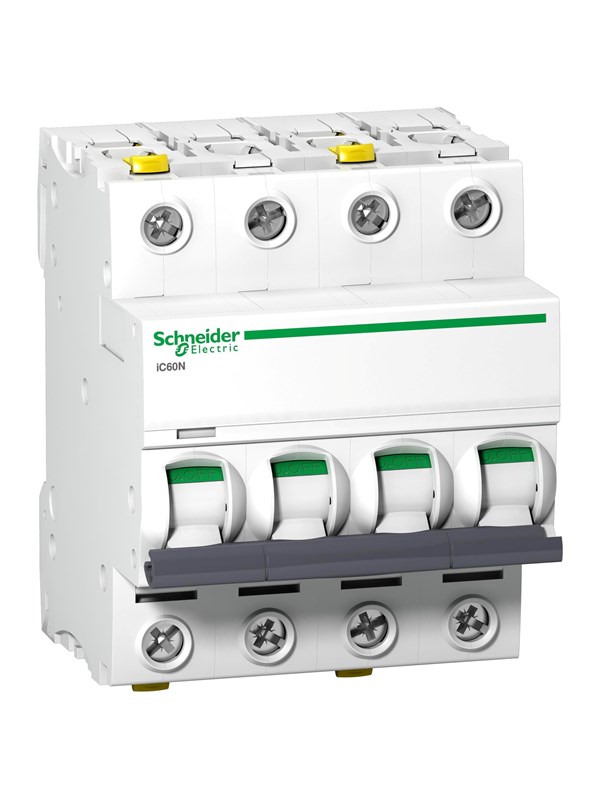 Schneider Electric Acti9 iC60N 4P 20A double terminal C-characteristic 6/10kA 400V width 72mm