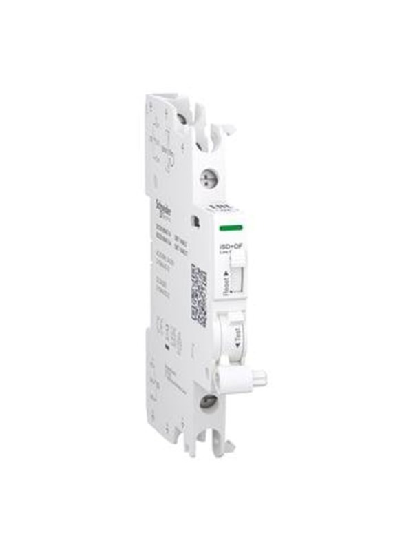 Produktfoto för SCHNEIDER ELECTRIC Acti9 Signal & Alarm kontakt iOF 1OC 2mA til 100mA for iC60 RCBO, iC40, iCV40 skrueklemme top & bund, 24...230V AC & 24…220V DC