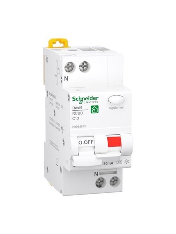 Schneider Electric Resi9 XP RCBO/combination switch 1PN C-characteristic 13A 6kA 30mA class A 36mm