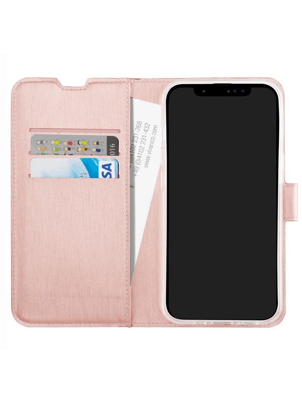 Vivanco Classic Plånboksfodral iPhone 15 Pro Max Rosa Guld