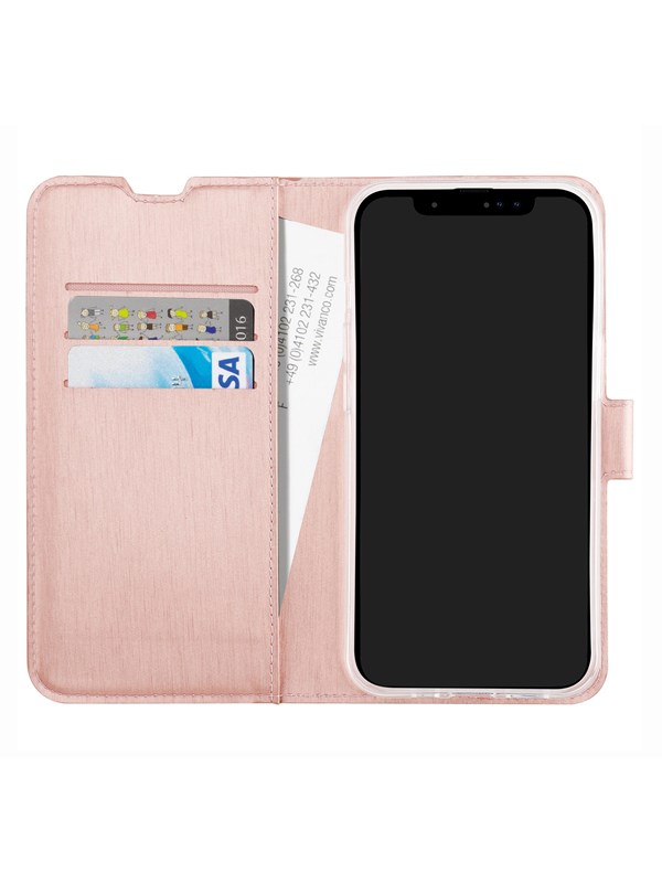 Vivanco Classic Plånboksfodral iPhone 15 Plus Rosa Guld
