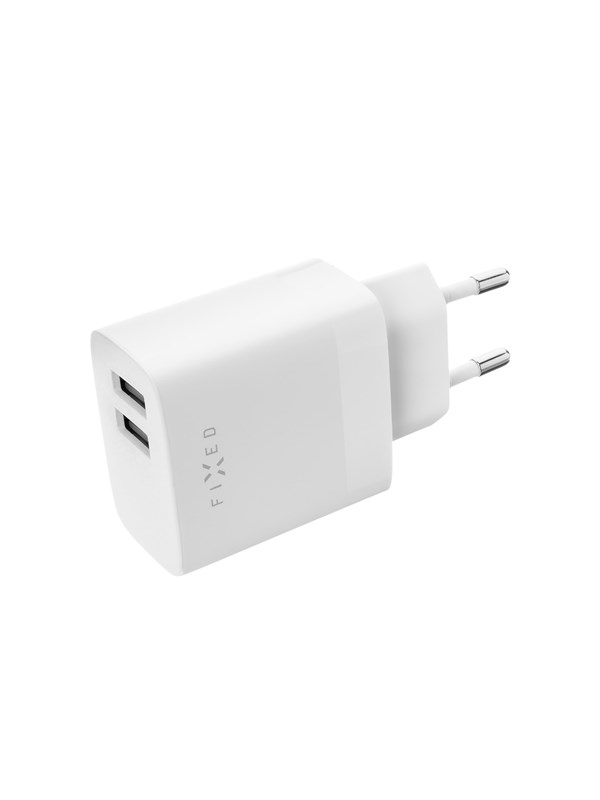 FIXED Hemladdare 2xUSB-A 17W Vit