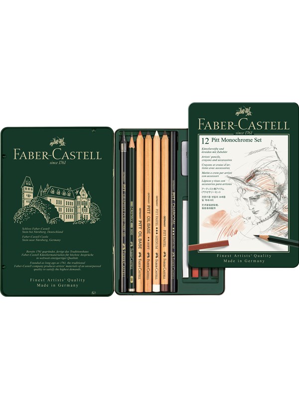 Faber-Castell Set Pitt Monochrome tin of 12