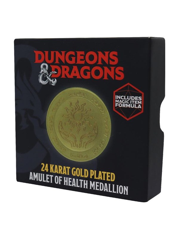 FaNaTtik Dungeons &amp; Dragons 24k Gold Plated Amulet of Health Medallion