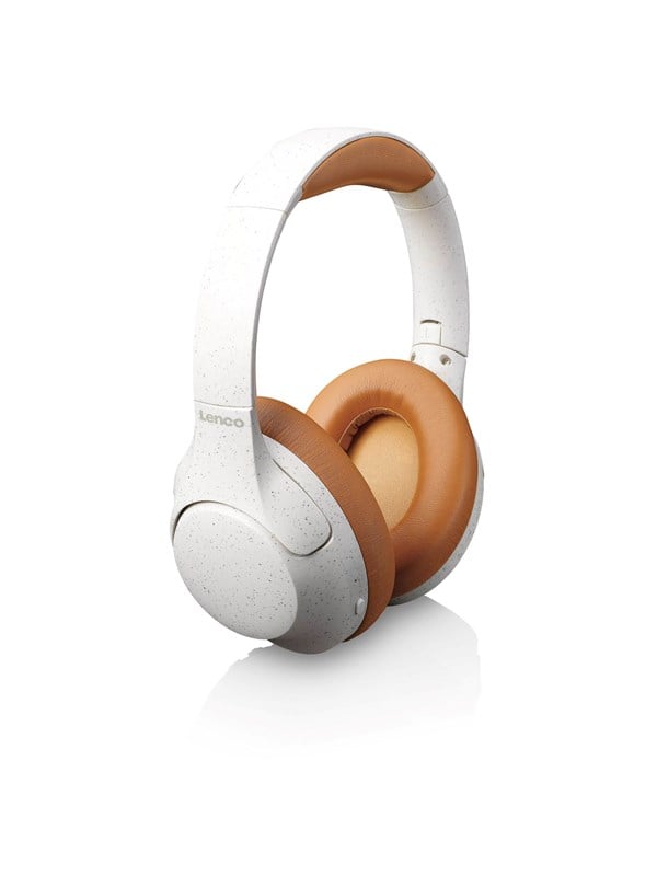 Lenco HPB-830GY - Wireless Bluetooth Headphones with Active Noise Cancelling and built-in microphones - Grey/White