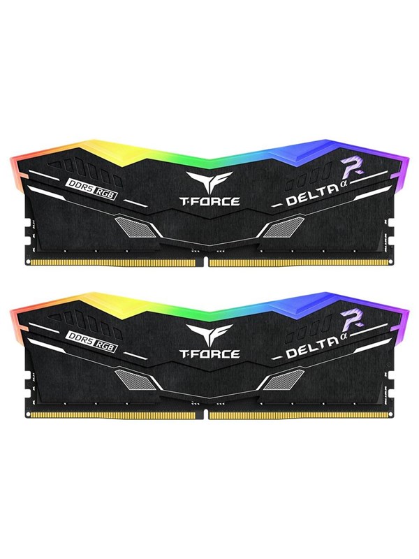 Team Group T-Force DeltaÎ± RGB DDR5-6000 - 32GB - CL30 - Dual Channel (2 pcs) - AMD EXPO - Svart med RGB