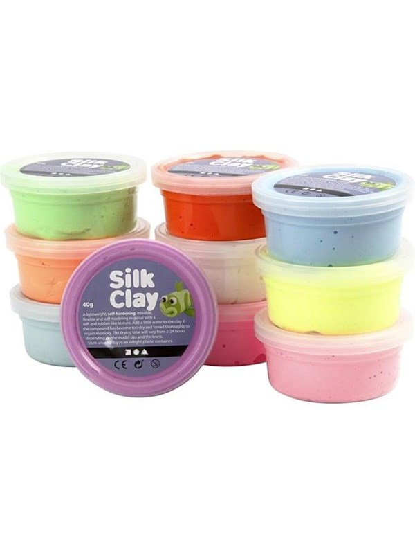 Creative Company Silk Clay - Basic Colours (10 × 40 g)