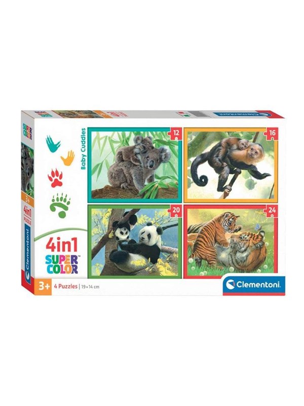 Clementoni Jigsaw Puzzle 4in1 Baby Cuddles Golv