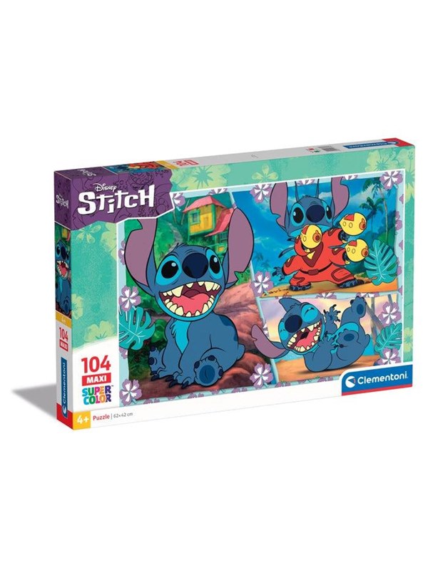 Clementoni Jigsaw Puzzle Super Color Maxi Disney Stitch 104pcs. Golv