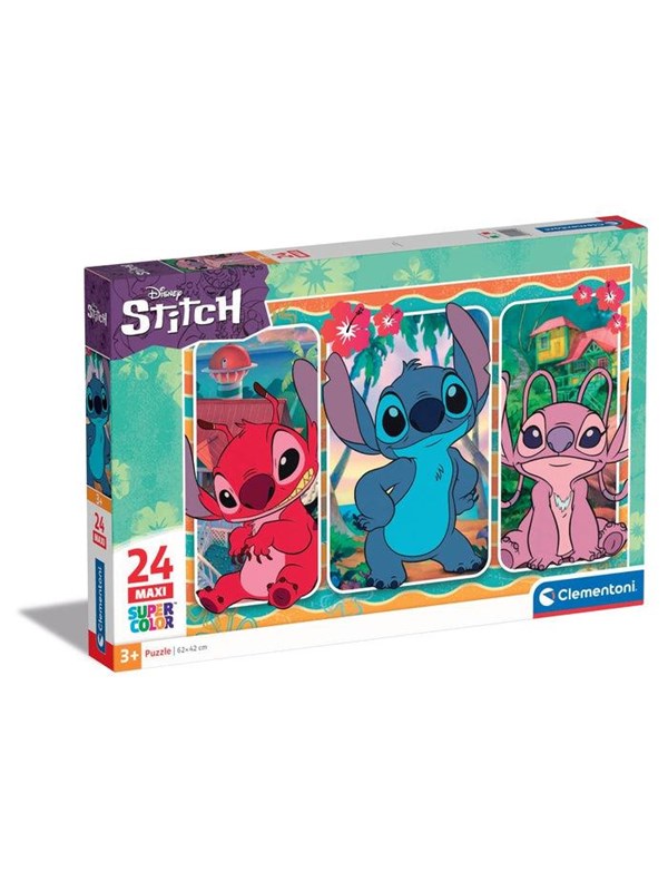 Clementoni Jigsaw Puzzle Super Color Maxi Disney Stitch 24 pcs. Golv