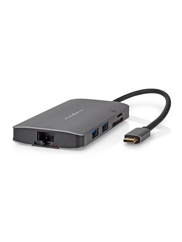 Produktfoto för USB Multi-Port Adapter, USB-C till HDMI/Micro SD/RJ45/SD/USB-C/3xUSB-A