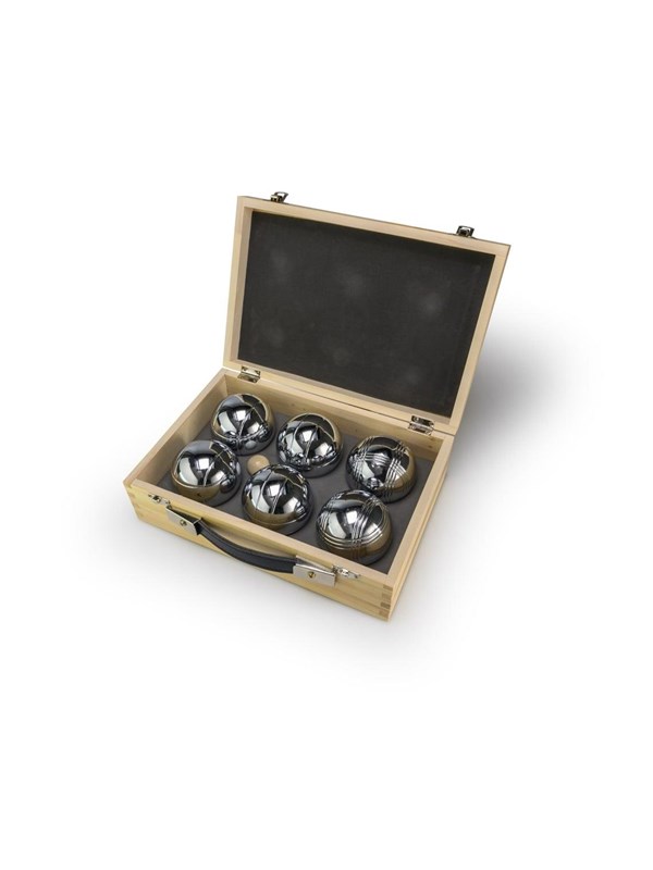 Petanque i trälåda