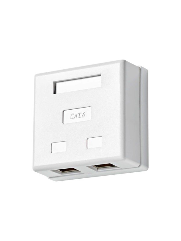 Nedis - socket-outlet - 2 network sockets - white