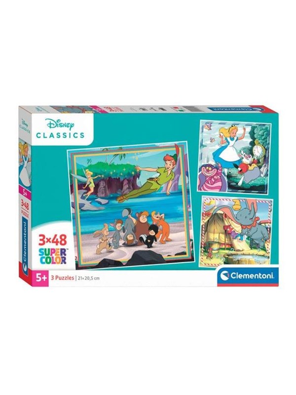 Clementoni Jigsaw Puzzle Super Color Square Disney Classics 3x48pcs. Golv