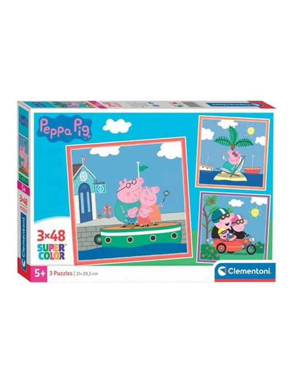 Clementoni Jigsaw Puzzle Super Color Square Peppa Pig 3x48pcs. Golv