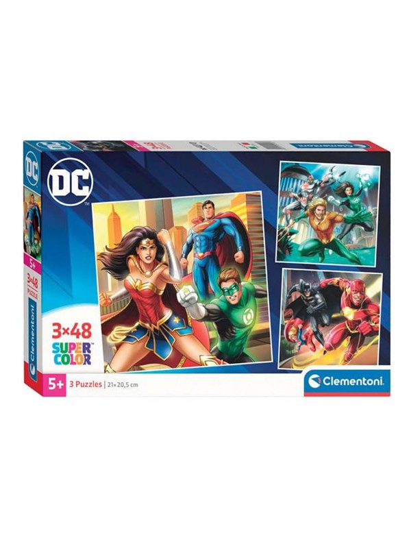 Clementoni Jigsaw Puzzle Super Color Square DC Comics Justice League 3x48pcs. Golv