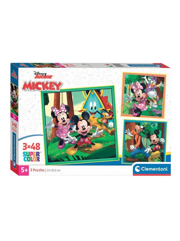 Clementoni Jigsaw Puzzle Super Color Square Mickey and Friends 3x48pcs. Golv