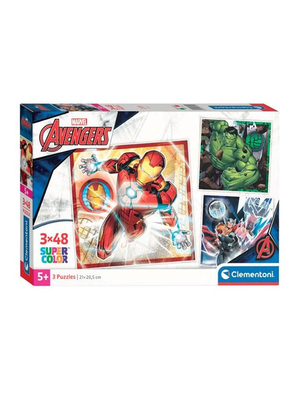 Clementoni Jigsaw Puzzle Super Color Square Marvel Avengers 3x48pcs. Golv