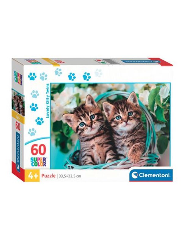 Clementoni Jigsaw Puzzle Super Color Lovely Kitty Twins 60 pcs. Golv